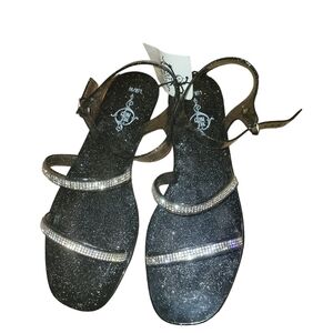 Sole Mates Black Rhinestone sandals brand new with tags size 8-9/L